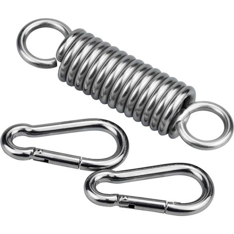 Lot de 3 crochets à ressort en acier inoxydable 304 pour chaise suspendue avec 2 mousquetons robustes - RWJardin ›Mobilier de jardin› Hamacs, balançoires et accessoires ›Matériel de suspension (1/5)