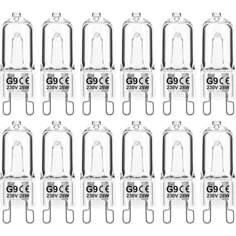 G9 Bulb 28W 230V Dimmable Warm White, Halogen Tolerance 300°C For Microwave Oven Cooker Ceiling Lights, Pack of 12 [Energy Class G] (1/5)
