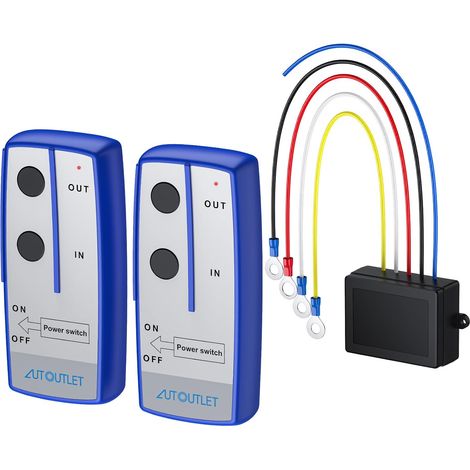 2PCS Télécommande de Treuil sans Fil 12V Robuste Portée à Distance 100''/ 30m avec Voyant Lumineux pour ATV SUV (1/5)