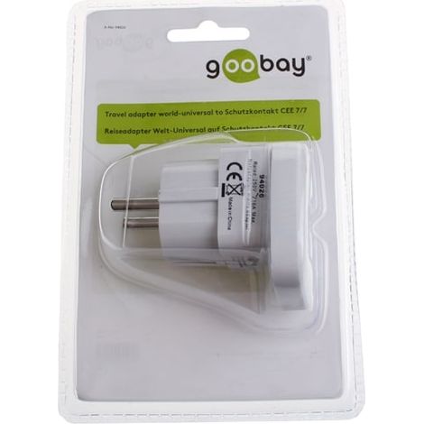 Adaptateur de prise Schuko vers l'anglais Universal 94026 Goobay (1/3)
