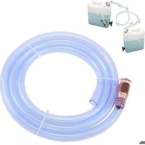 1 Pompe à siphon manuelle, Tuyau flexible 1,8 m, Valve en cuivre, pour essence, diesel, huile (1/5)