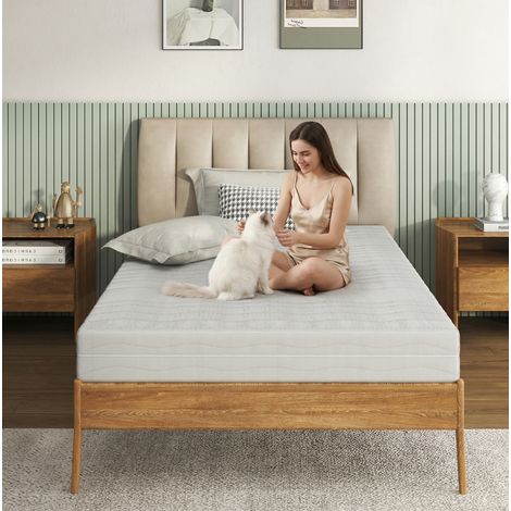Materasso in schiuma fredda 160x200 cm, ergonomico, traspirante con rivestimento 3D lavabile e rimovibile, imballo sottovuoto (1/5)