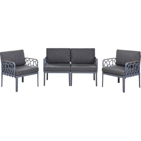 Gartensofa Set 4-Sitzer ERICHE Dunkelgrau (1/5)