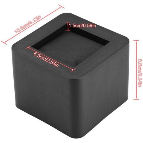 Rehausseur De Jambes De Meubles - PP Noir - 10,5 x 10,5 x 8,5 cm - Pour Lit Bureau Canapé - 4 Pièces (1/5)