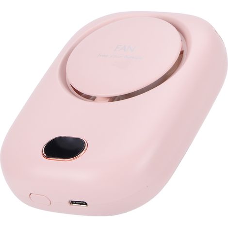 Ventilateur de cou sans pales, portable et rechargeable par USB, idéal pour le sport et les voyages - Rose