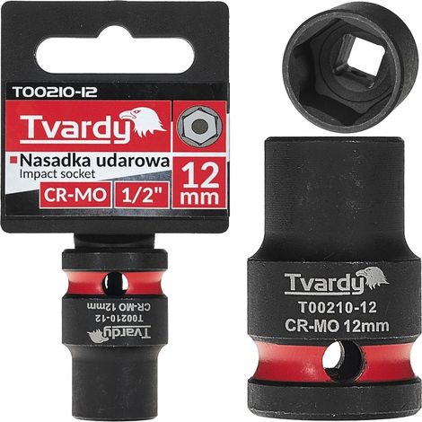 Vaso de impacto de 1/2" y 6 puntas, 12 mm, CR-MO (10/200) (1/4)