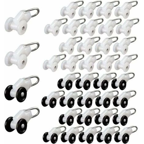 Rouleaux Planeur de Rideau 40 Pices Crochet Pergola Rail Rouleaux de Rail de Rideau Roue de Poulie en Mtal Crochet Rideaux Coulissants Rouleaux de Tringle Rideaux Glisseur Rail Rideaux