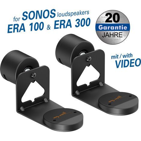 Wandhalterung für sonos era 100 &amp era 300 Lautsprecher Belastung: 5 kg, Inhalt: 2 Stück, schwenkbar und drehbar, schwarz (1/5)