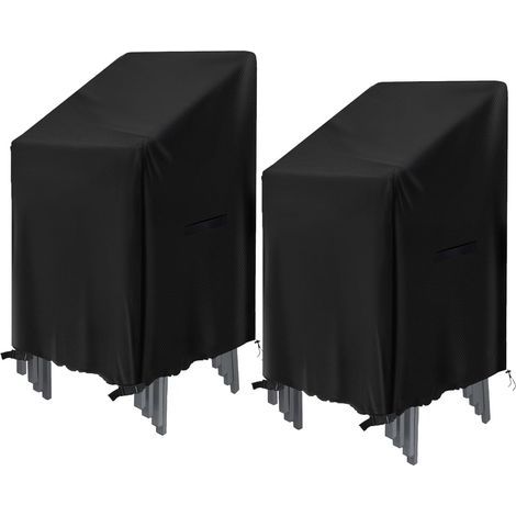 Housse de Protection de Chaise empilables 2 Pièces, 72x72x120cm, imperméable Tissu Oxford Housse Chaise Extérieur pour chaises de Jardin et de Balcon (1/5)