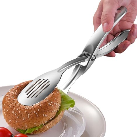 Pince de cuisine en métal — Pince de cuisson en acier inoxydable résistante à la chaleur (600 °C) (1/4)
