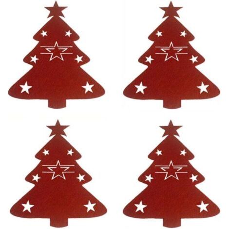 12 Pièces Porte-Couverts Sapin De Noël Titulaire D'Couverts Poche Coutellerie Sac De Vaisselle Décoration De Table Noël