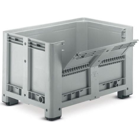 PROVOST - Caisse palette plastique 4 pieds avec demi-porte rabattable - 120 x 80 x 76 cm