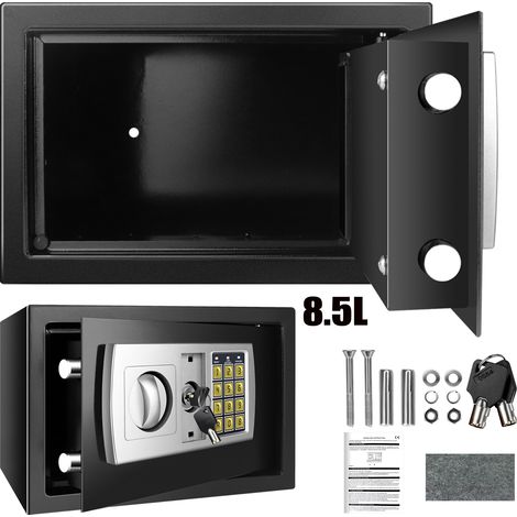 Dayplus – Coffre-fort ignifuge mural 31cm – Acier solide 2mm – Serrure numérique et clé – Installation au sol ou murale