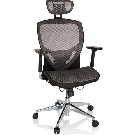 Bürostuhl / Chefsessel VENUS ONE Netzstoff silbergrau hjh OFFICE (1/5)