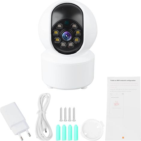 Caméra intelligente sans fil haute définition, étanche, vision nocturne, détection de mouvement, idéale pour la surveillance des bé (1/5)