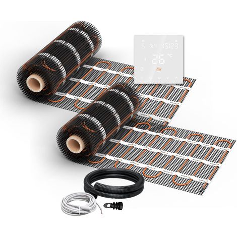 2x Heizmatten WARMON CLASSIC 150 W/m² (12+8 m²)inkl. TS 300 Thermostat weiß - 20 m² (1/5)