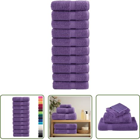 The Living Store Premium-Seiftücher SOLUND 10 Stk. Lila 30x30 cm 600 g/m² - Seiftuch - Handtuch - Badhandtuch - Küchenhandtuch - Sporttuch