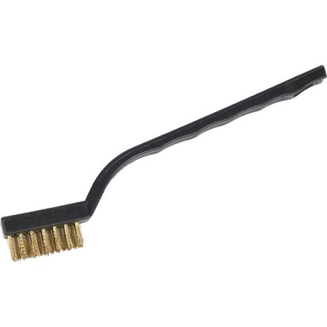 Brosse métallique en laiton - 18,4 cm (7-1/4 po). Taille universelle. Convient pour nettoyer les petites pièces, les objets étroits et difficiles d'accès, ainsi que les jouets. (1/4)