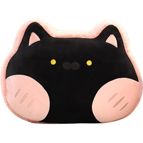 Animal Shape Pillow Stuffed Cushion Toy Flannel Plush Animal Soft Pillow for Kids Christmas Gift Cherry Pink Cat 40x30cm