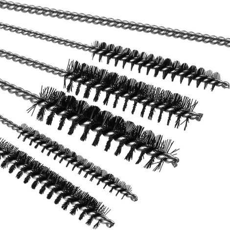 Jeu de 7 aiguilles de nettoyage en acier inoxydable pour carburateur, brosse de décrassage, outil d'entretien moto, scooter et soudeur (1/4)