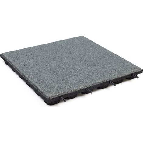 Dalles en caoutchouc Grises Épaisseur 4,8 cm 50 x 50 cm Dalles en caoutchouc avec picots de connexion Dalles pour aires de jeux Prix à l'unité (1/4)