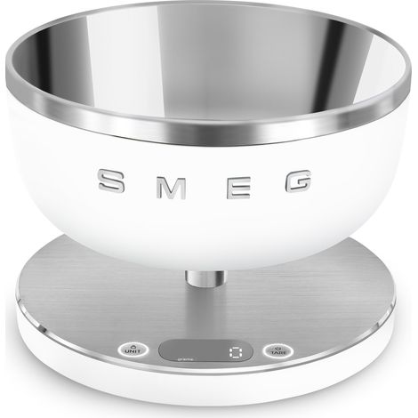 Smeg KSC01WHMWW báscula de cocina Acero inoxidable, Blanco Encimera Alrededor Báscula electrónica de cocina