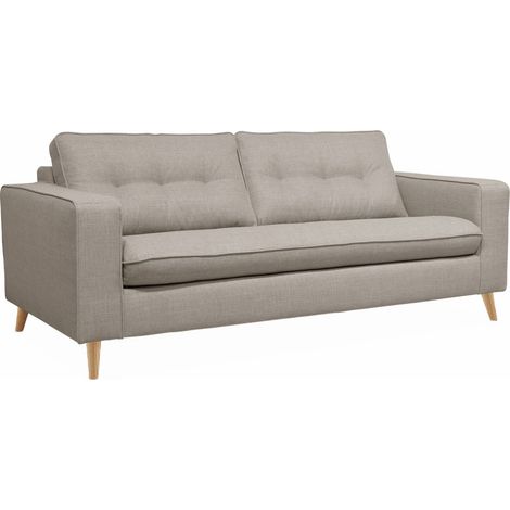 Canapé lit 3 places avec matelas 12cm d'épaisseur. fabriqué en France Polyester Beige (1/5)