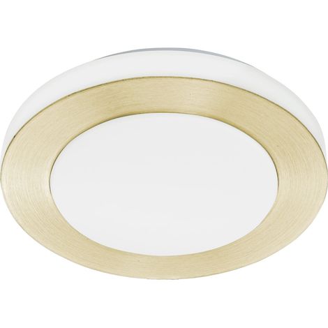 Luminaire plafonnier Capri, panneau LED en acier blanc et laiton (1/5)