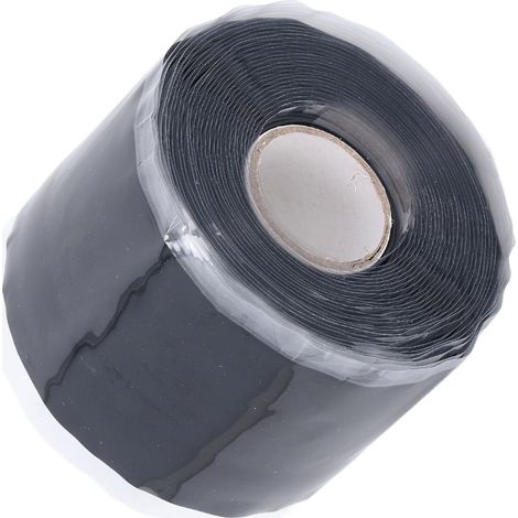 Ruban adhésif de réparation en caoutchouc silicone noir, 5 m de long, 50 mm de large et 0,8 mm d'épaisseur, pour tuyaux d'arrosage. (1/5)