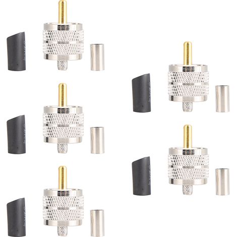 5 Pièces Connecteur Coaxial UHF PL259 Mâle à Crimper pour Câble RF (1/5)