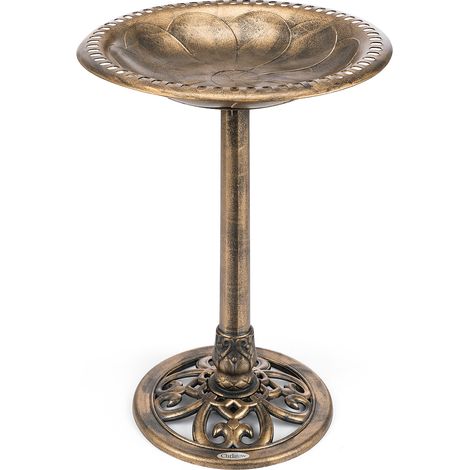 Resin Rustic Bird Bath - Bronze
