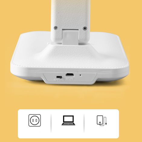 Wiederaufladbare Touchscreen-Schreibtischlampe, dimmbares Licht und Farbtemperatur, Augenschutz für Schüler, Schlafzimmer, Studentenwohnheim, 3 Helligkeitsstufen (weiß), eingebauter Akku, kleine Größe (1/5)