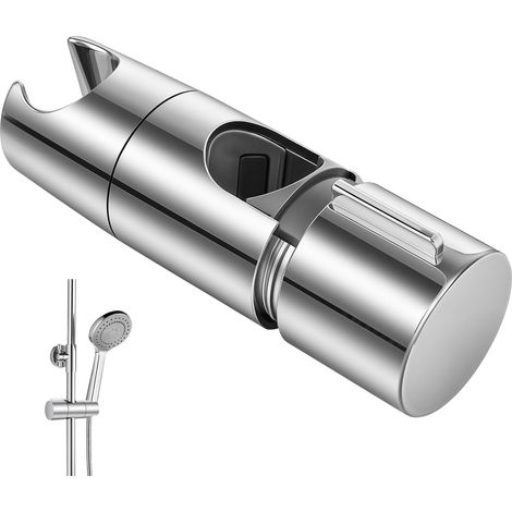 Support de Douche, Support de Douche à Main Réglable, Universel Support de Pommeau de Douche pour Barre de 18-25MM, ABS Chromé Installation Simple pour Barre de Douche (1/5)