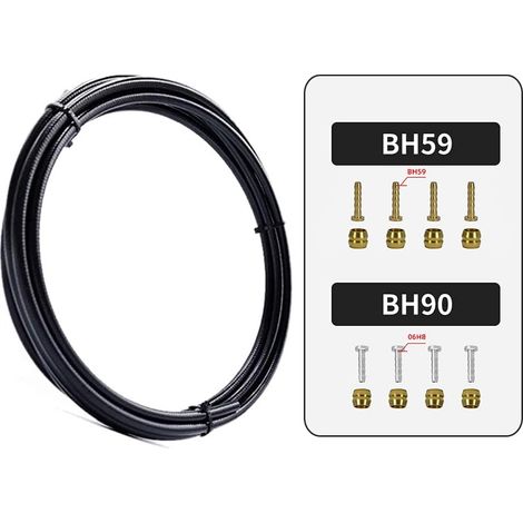 Cable Frein Velo, Cable de Velo, 2500mm Tuyau de Frein de Vélo de Montagne Tube d'huile de Frein à Disque Hydraulique, pour Frein de Vélo VTT BH59/BH90