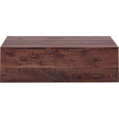 Table basse rectangulaire imitation noyer 90×50×30 cm en MDF sans montage (1/5)
