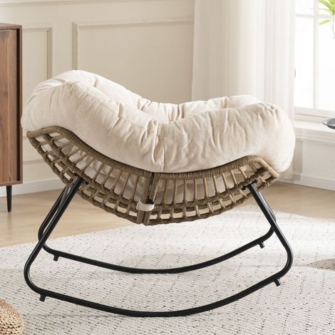 Fauteuil à bascule, chaise d'accent en chenille, chaise à bascule pour les enfants, salle pour salon, chambre, appartement sans odeur (1/5)