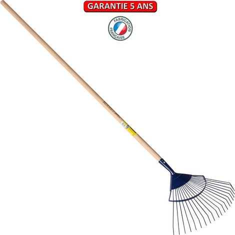 OUTILS PERRIN Balai à gazon professionnel dents rondes manche 1,50 m, pour le jardin et le potager (1/2)