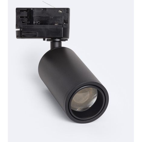Spot à Douille sur Rail Triphasé Ágata Multiangle 10-50º pour Ampoule GU10 Noir (1/4)