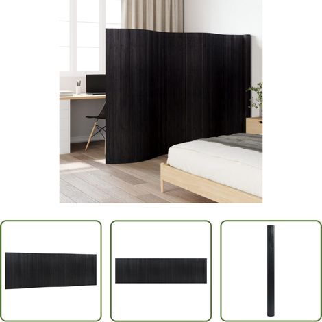 Raumteiler - Paravent Schwarz Breite 600 cm Höhe 165 cm Bambus (1/5)