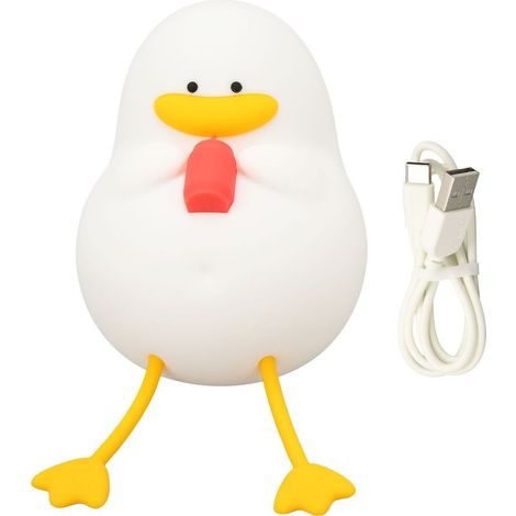 Night cute in Silicone in shape of duck, Protection  eyes, colored, 3 levels of brightness, charger USB, lamp of bedside for room to bed (1/5)