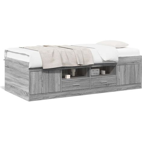 Maison Exclusive - Sofá cama con cajones sin colchón gris Sonoma (1/5)