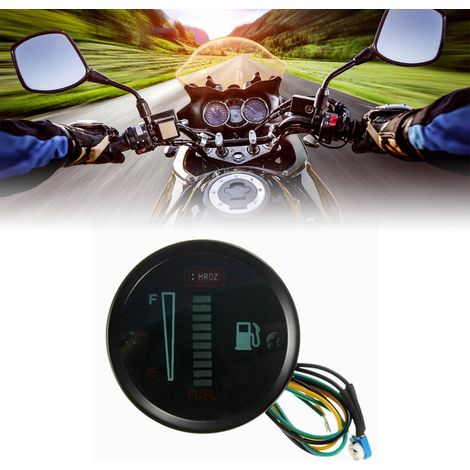 Jauge de carburant moto 12V, indicateur de niveau d'huile réservoir avec écran LCD, diamètre coque 52mm, pour voiture et moto personnalisation (1/5)