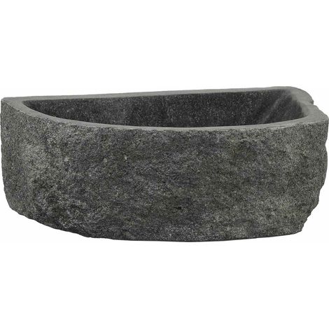 Lavabo mural Gris 45 x 35 x 15 cm Pierre de rivière