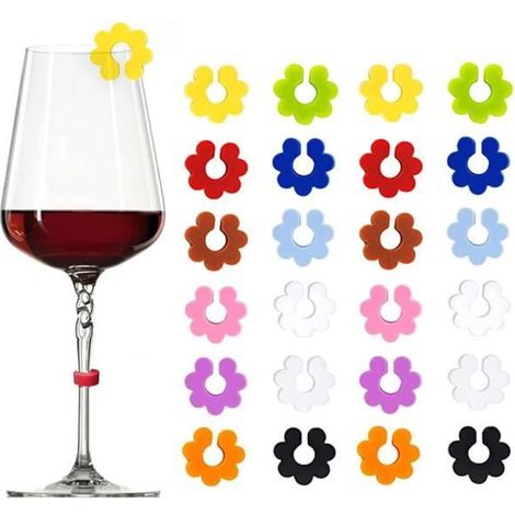 Glasmarker – Marke – 40 Stück – Silikon – Farbig – Wiederverwendbar (1/4)