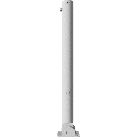 Schake Absperrpfosten umlegbar aus Stahlrohr verzinkt Ø76x2,5mm mit Dübelbefestigung, Dreikantverschluss und Stahlkappe 900mm Überflur (1/2)