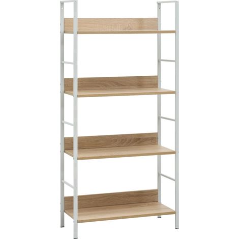 vidaXL Scaffale Libri 4 Ripiani Rovere 60x27,6x124,5 Legno Multistrato (1/5)