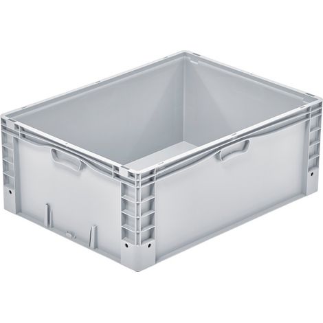 PROVOST - Bac gerbable Norme Europe en polypropylène gris - 800 x 600 x 320 mm