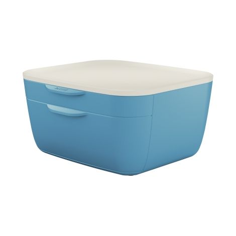 Schubladenbox Cosy 2 Schubladen DIN A4 Polystyrol Gehäusefarbe: blau (1/2)