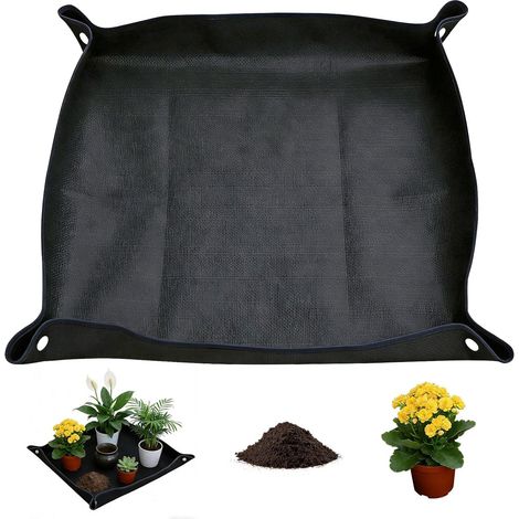 Potting Mat, 100 x 100 cm Large Planting Accessory Foldable Waterproof Garden Mat Suitable for Potting, Propagating Seedlings, Soil Replacement and Pruning (1/5)