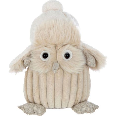 Statuette Déco Hibou "Charley" 26cm Beige